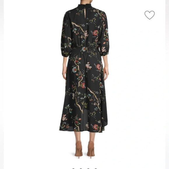 Nanette Lepore Black Asymmetrical Mock Neck Dress - Picture 2 of 12